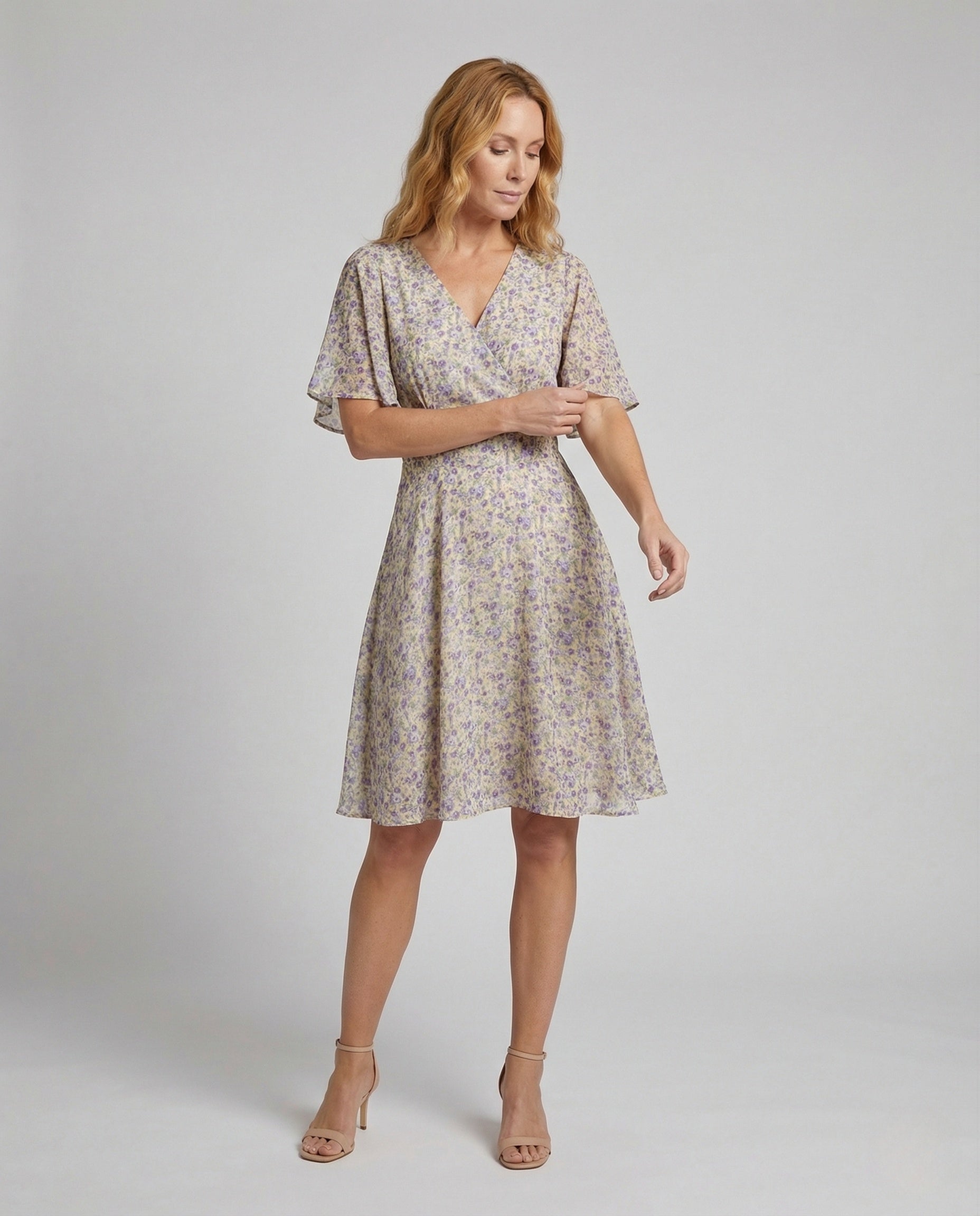 Damen A-Linien Kleid Flügelärmel - Norvielle