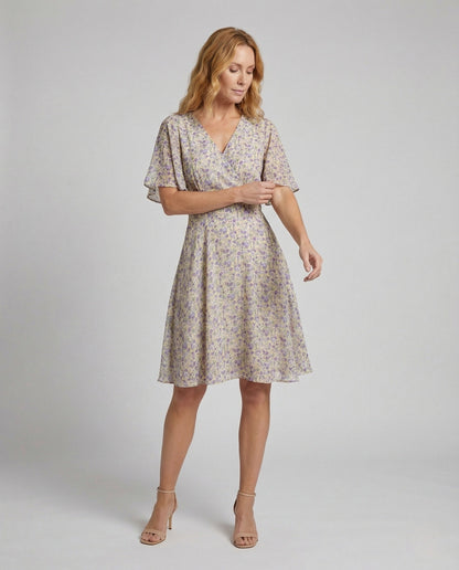 Damen A-Linien Kleid Flügelärmel - Norvielle