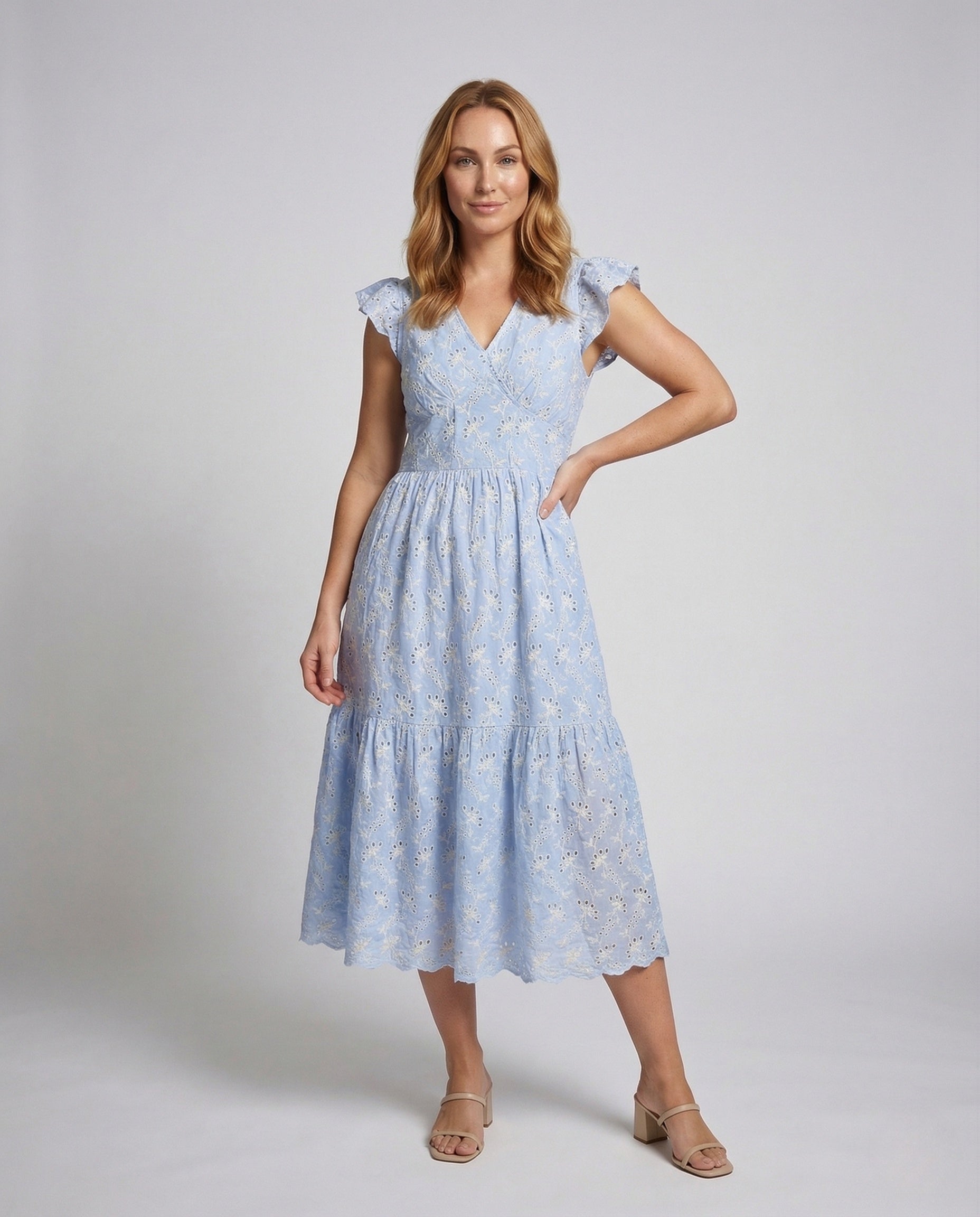 Damen Maxikleid Spitze Stufenrock - Norvielle