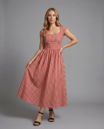 Damen Midikleid Vichy Karo - Norvielle
