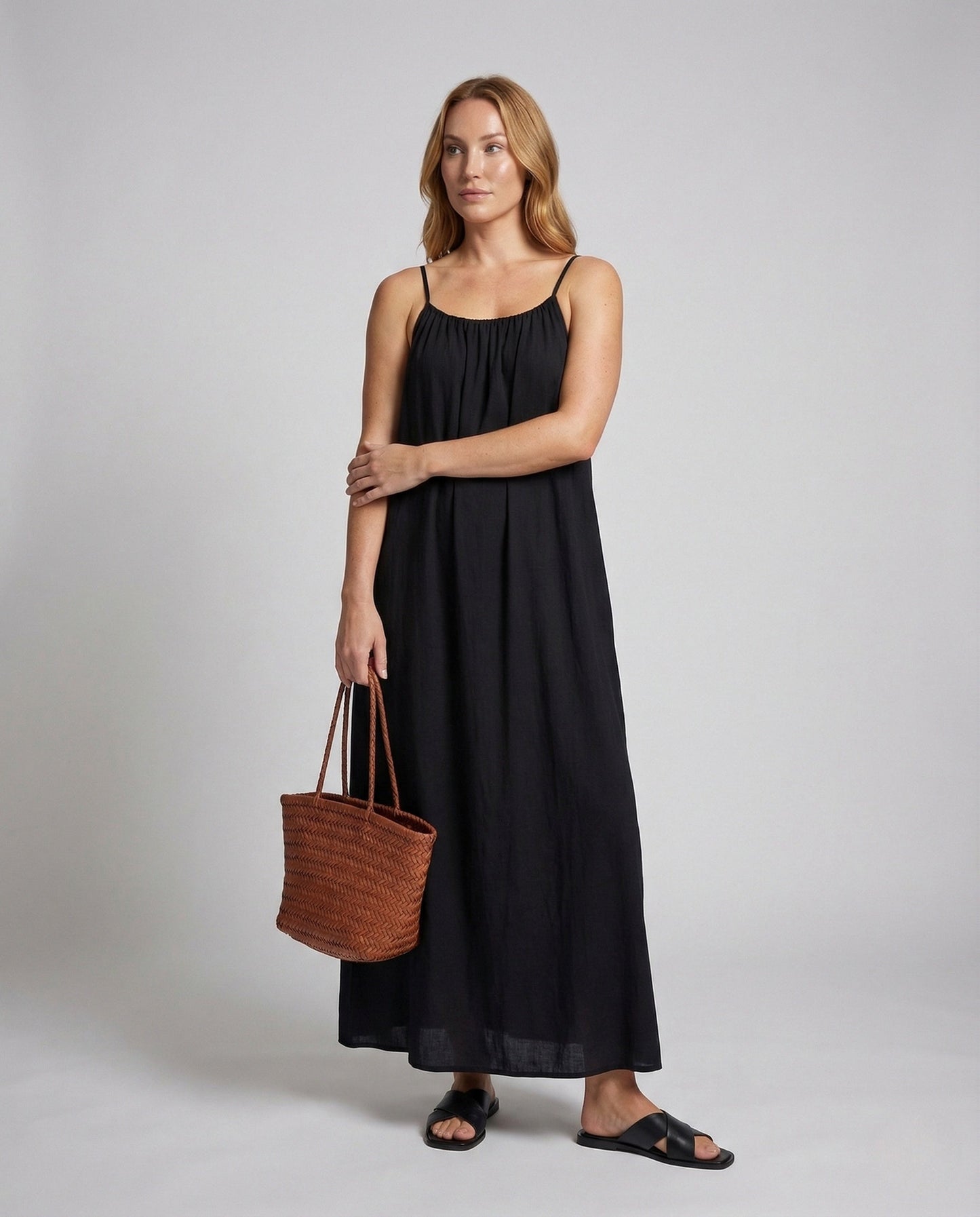 Damen Maxikleid Kaftan Spaghettiträger - Norvielle