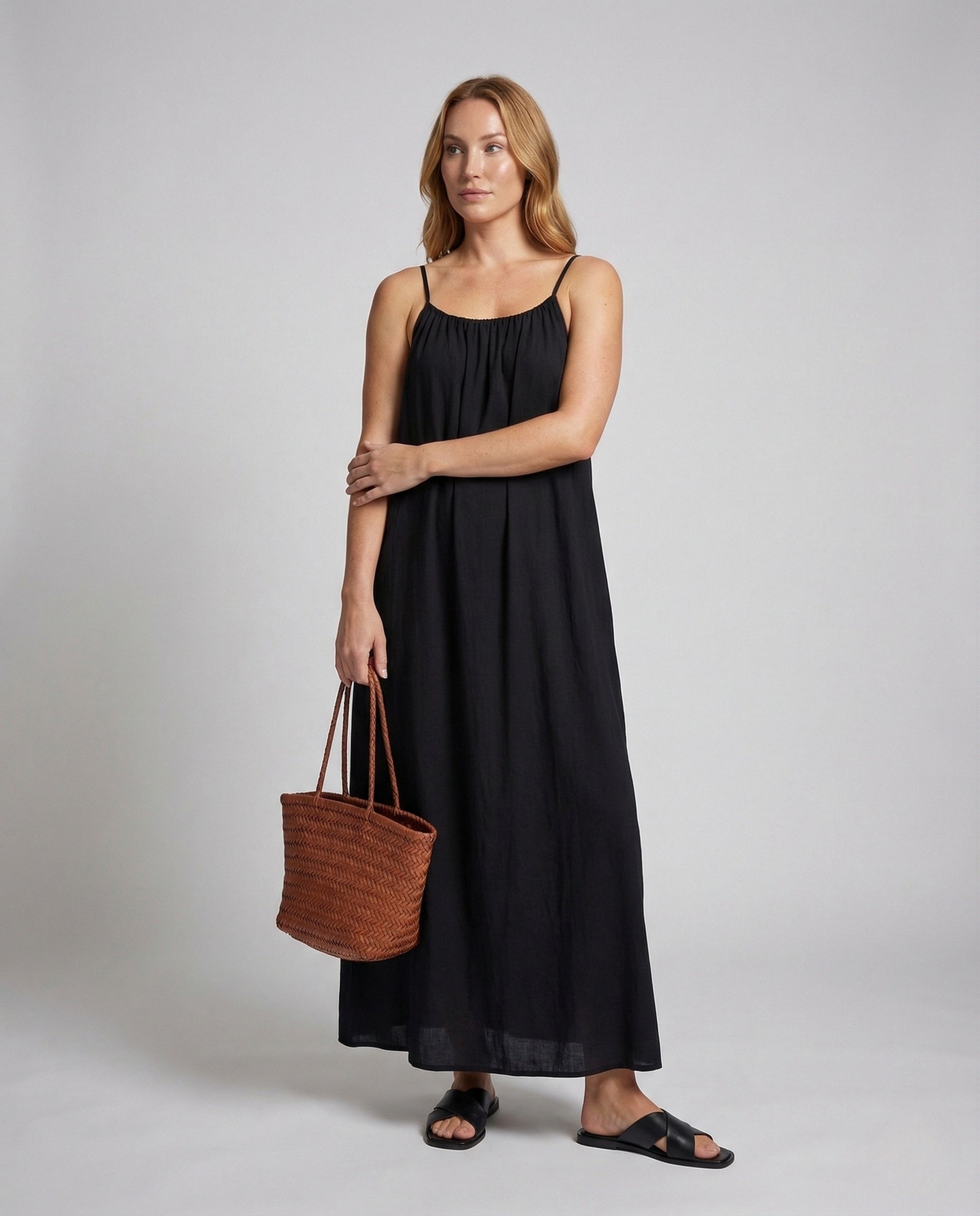 Damen Maxikleid Kaftan Spaghettiträger - Norvielle