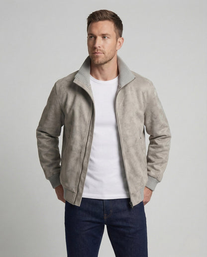 Herren Velours-Bomberjacke Urban Schwarz - Norvielle