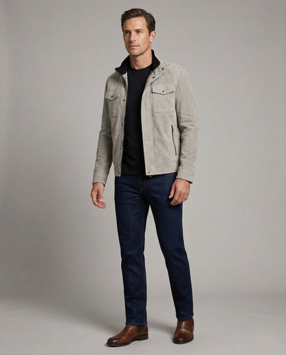 Herren Velours-Utility-Jacke - Norvielle