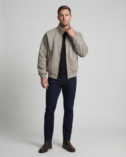 Herren Velours-Bomberjacke Weit - Norvielle