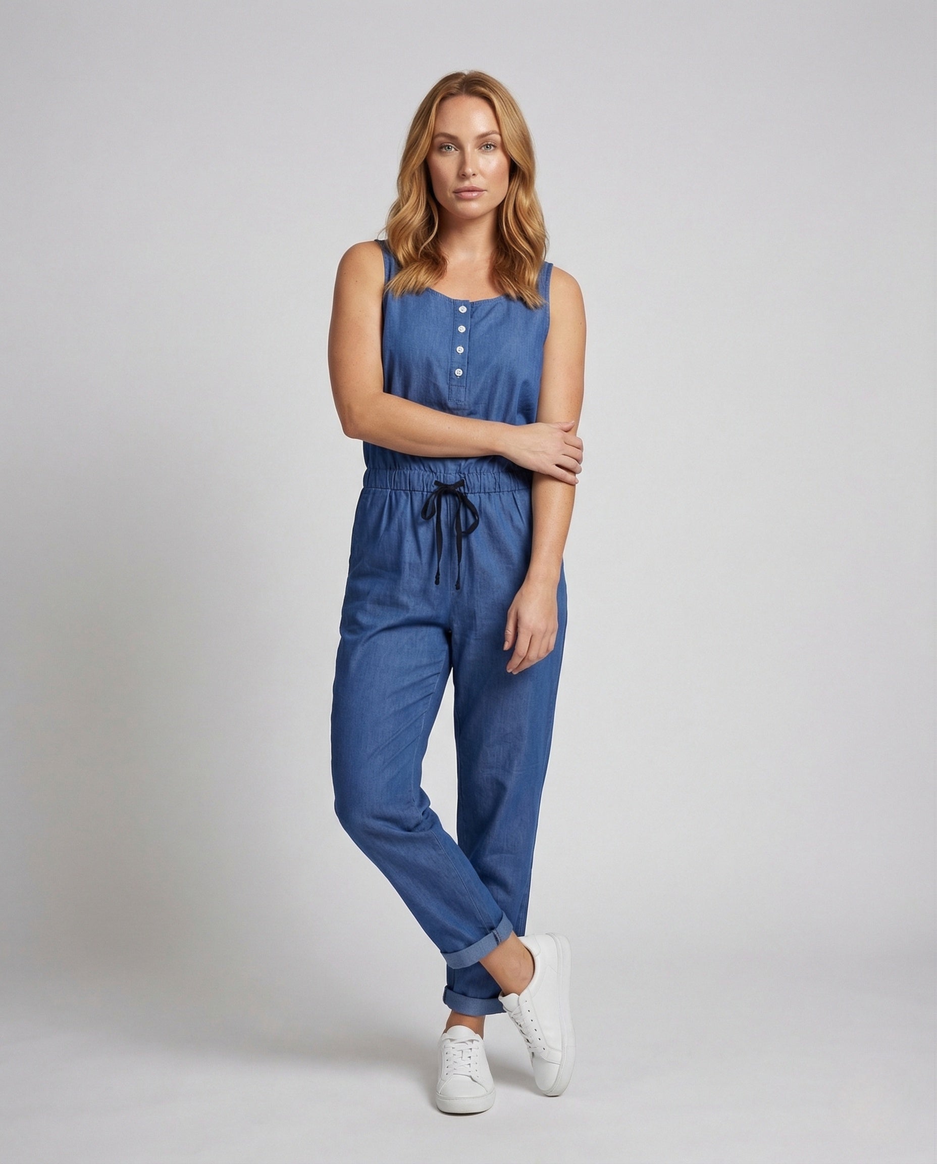 Damen Chambray Overall mit Tunnelzug - Norvielle