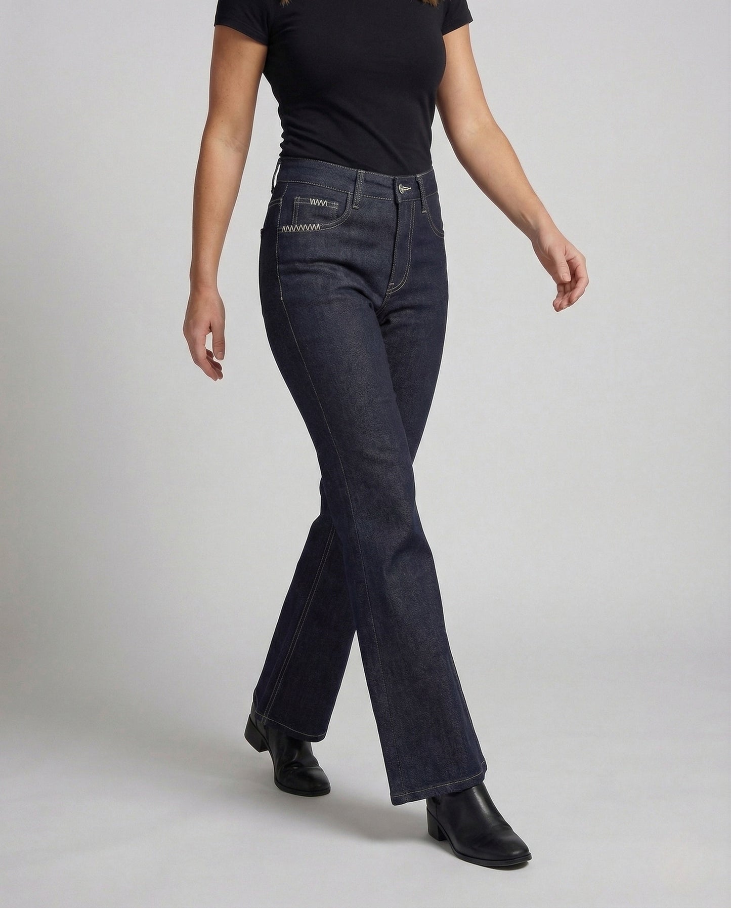 Damen High Waist Bootcut Jeans - Norvielle