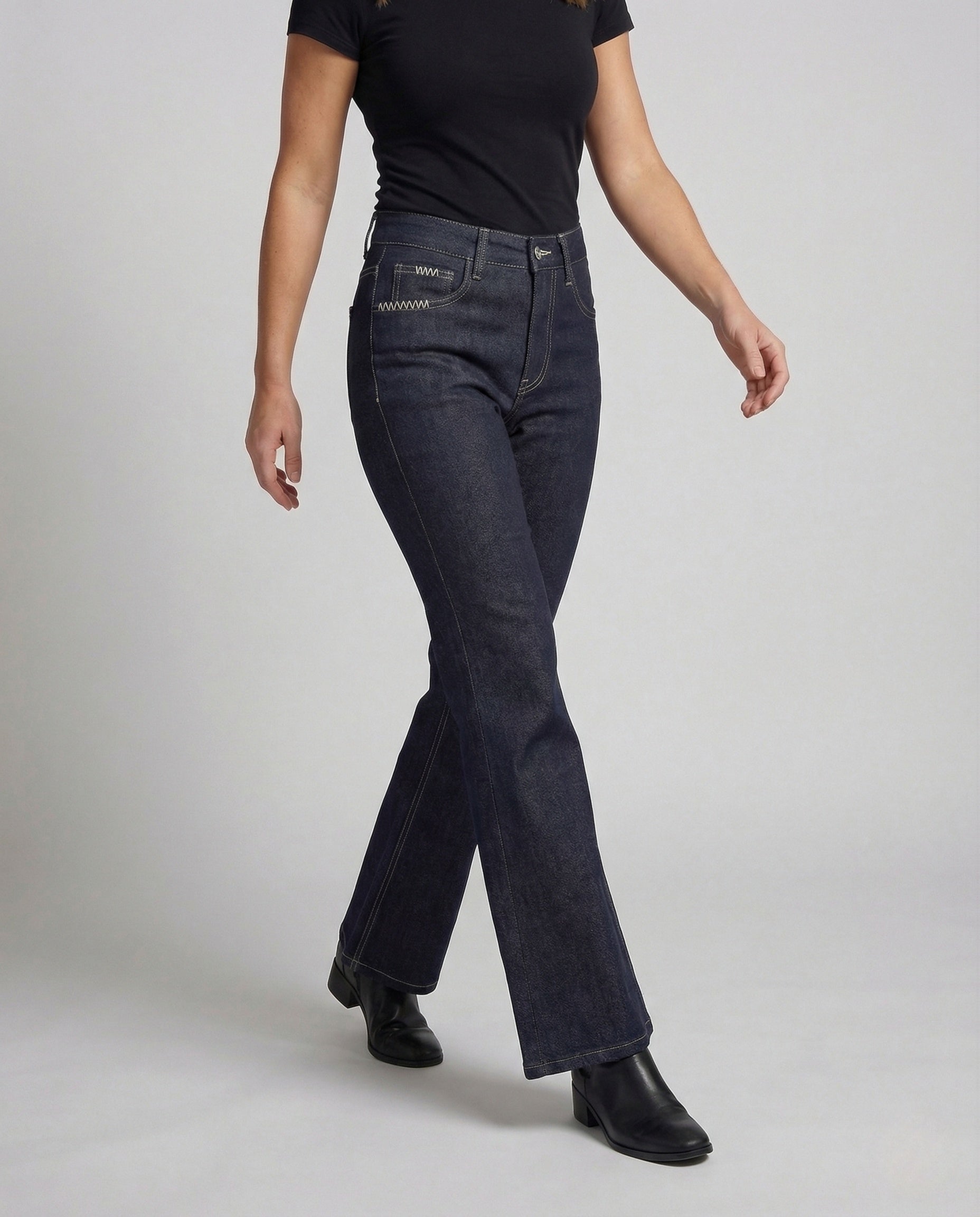 Damen High Waist Bootcut Jeans - Norvielle