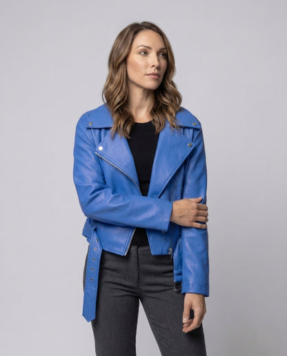 Damen Bikerjacke Kurz Veganleder - Norvielle