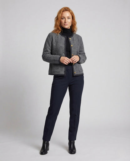Damen Kurzjacke Mohair Zierknöpfe - Norvielle