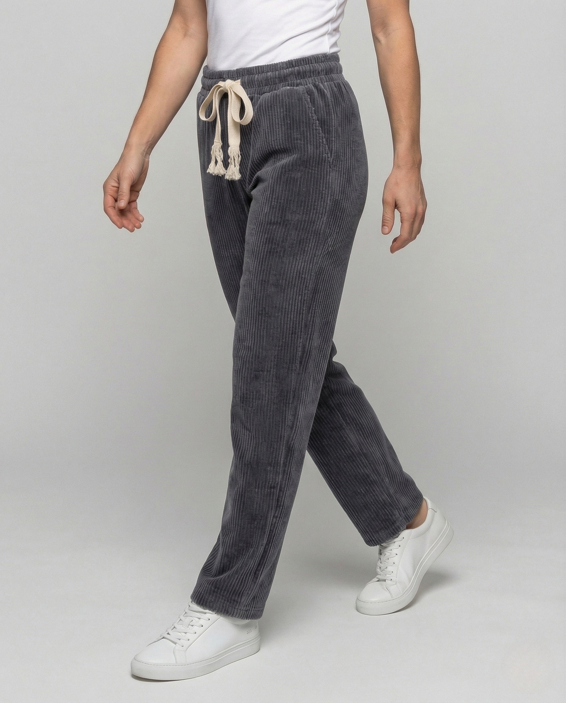 Damen Loungehose Gerippt mit Tunnelzug - Norvielle