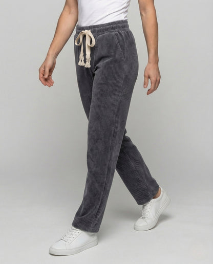 Damen Loungehose Gerippt mit Tunnelzug - Norvielle