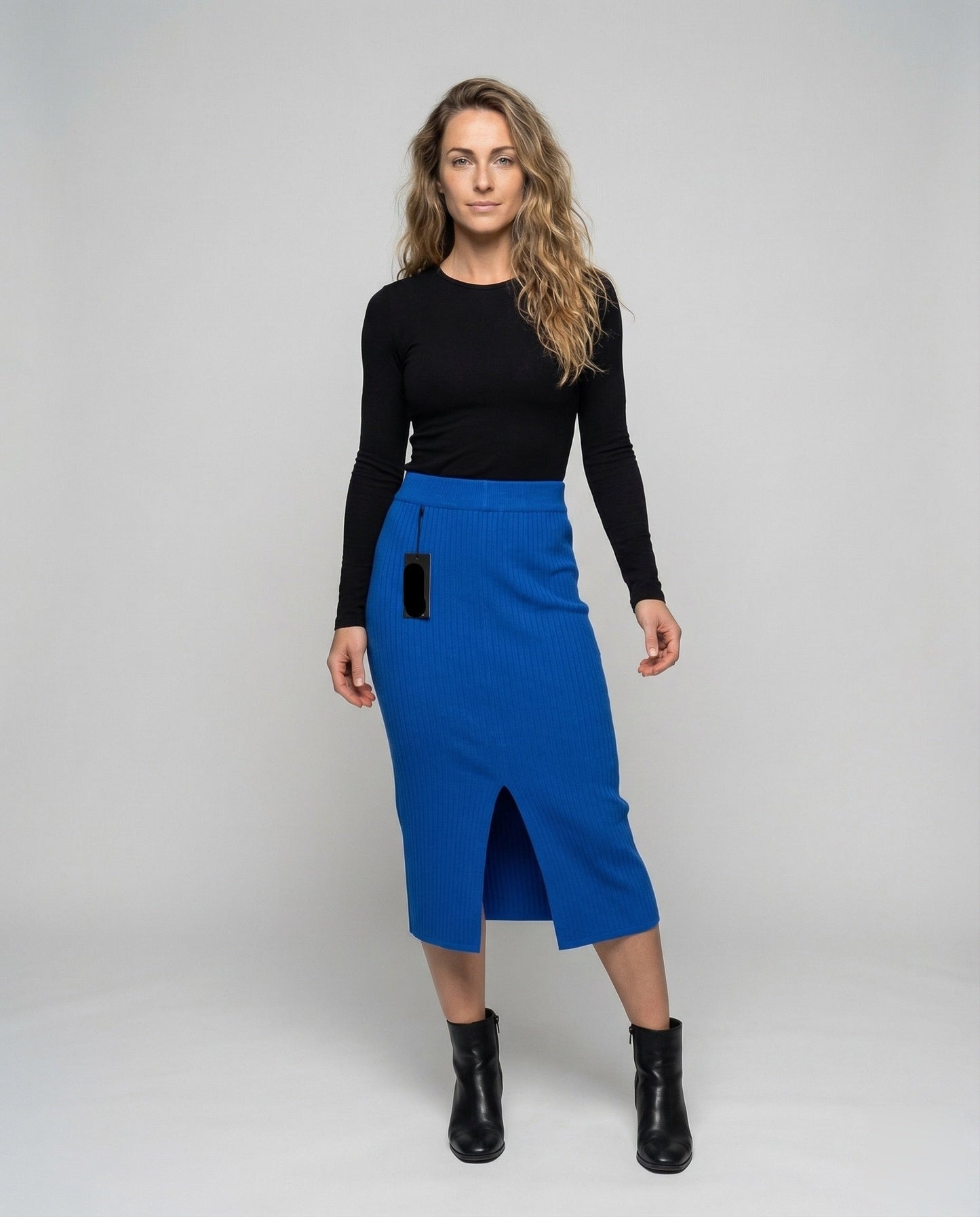 Damen Midirock Feinstrick mit Schlitz - Norvielle