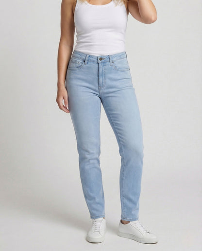 Damen High Waist Skinny Jeans Slim Fit Schwarz - Norvielle