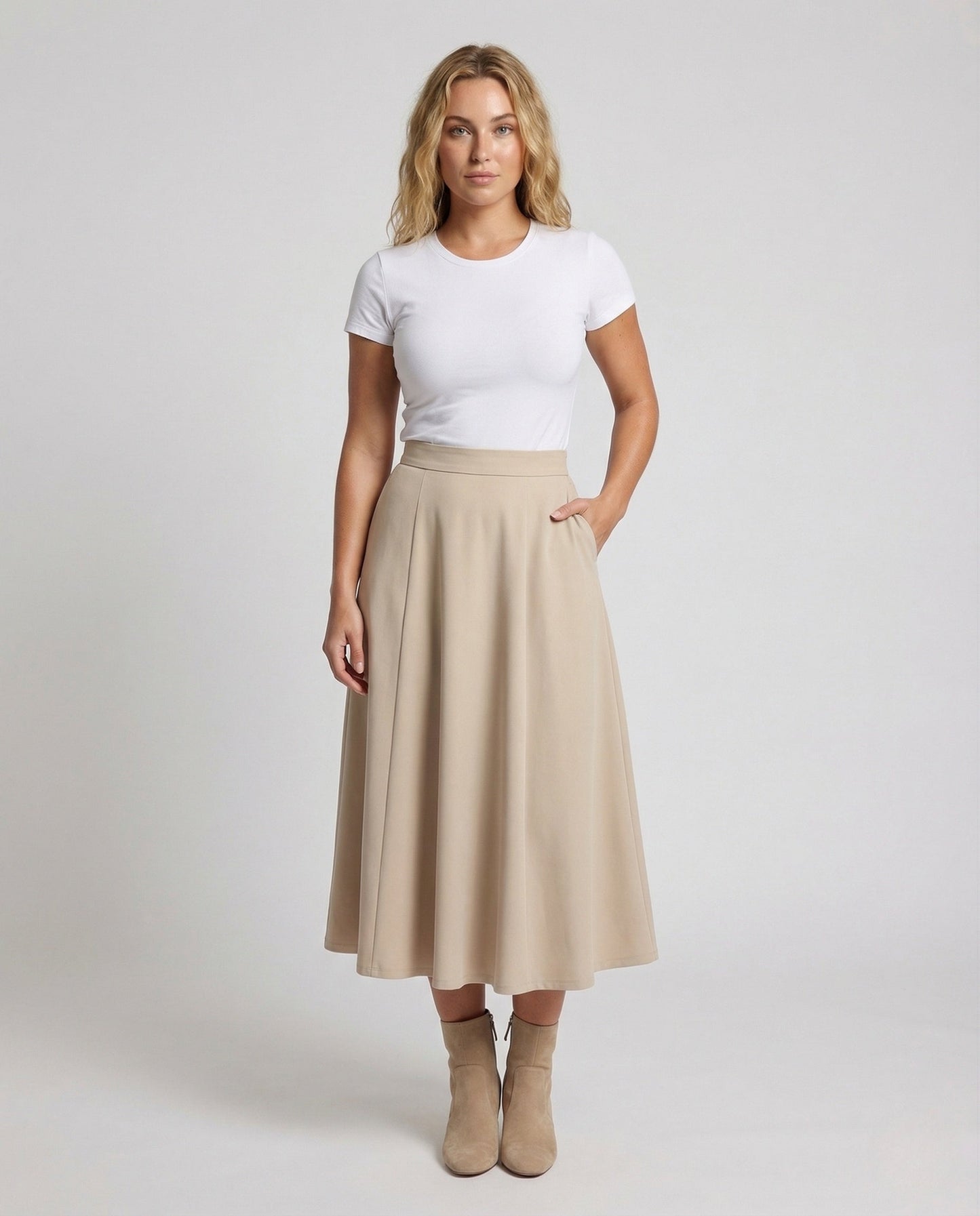 Damen High Waist A-Linie Rock - Norvielle