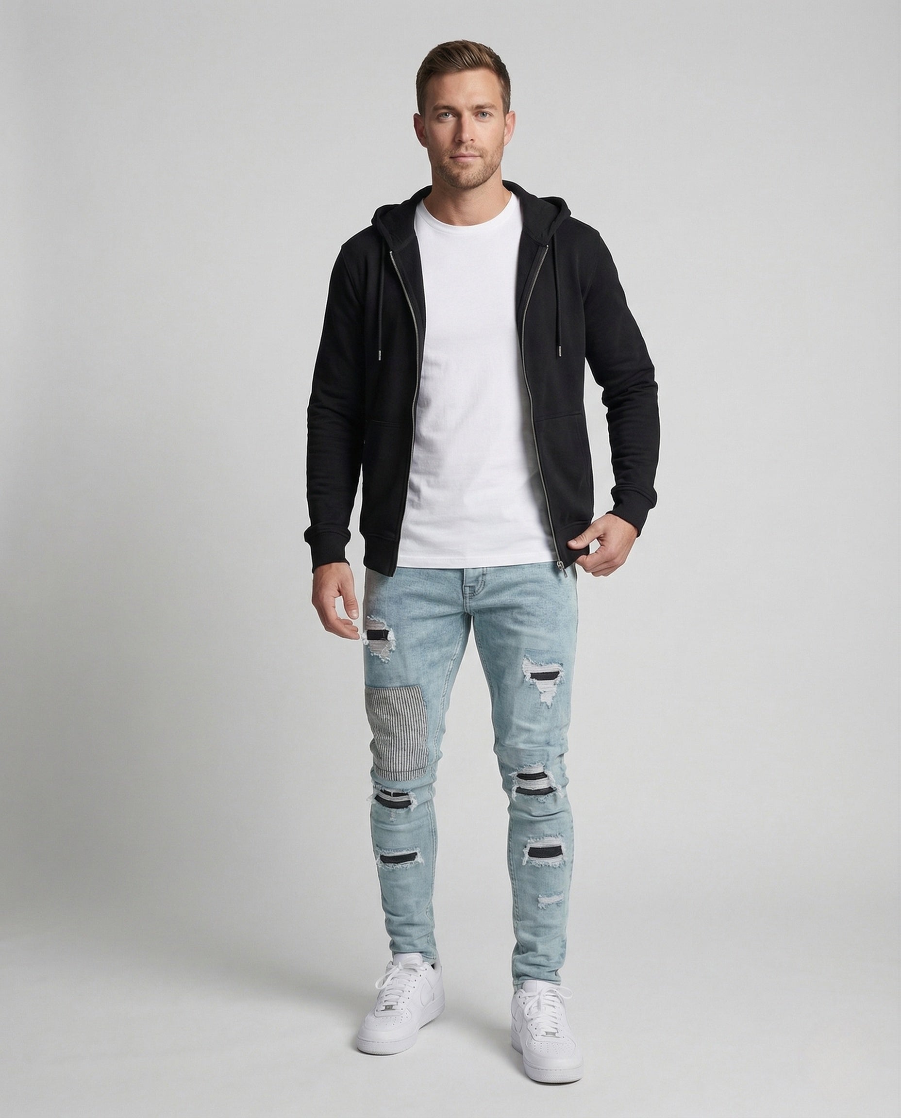Herren Slim Fit Destroyed Jeans - Norvielle