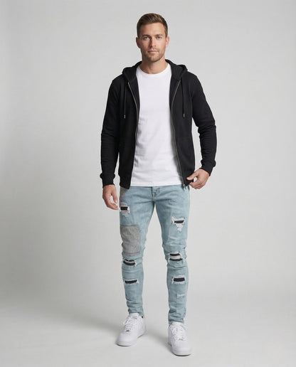 Herren Slim Fit Destroyed Jeans - Norvielle