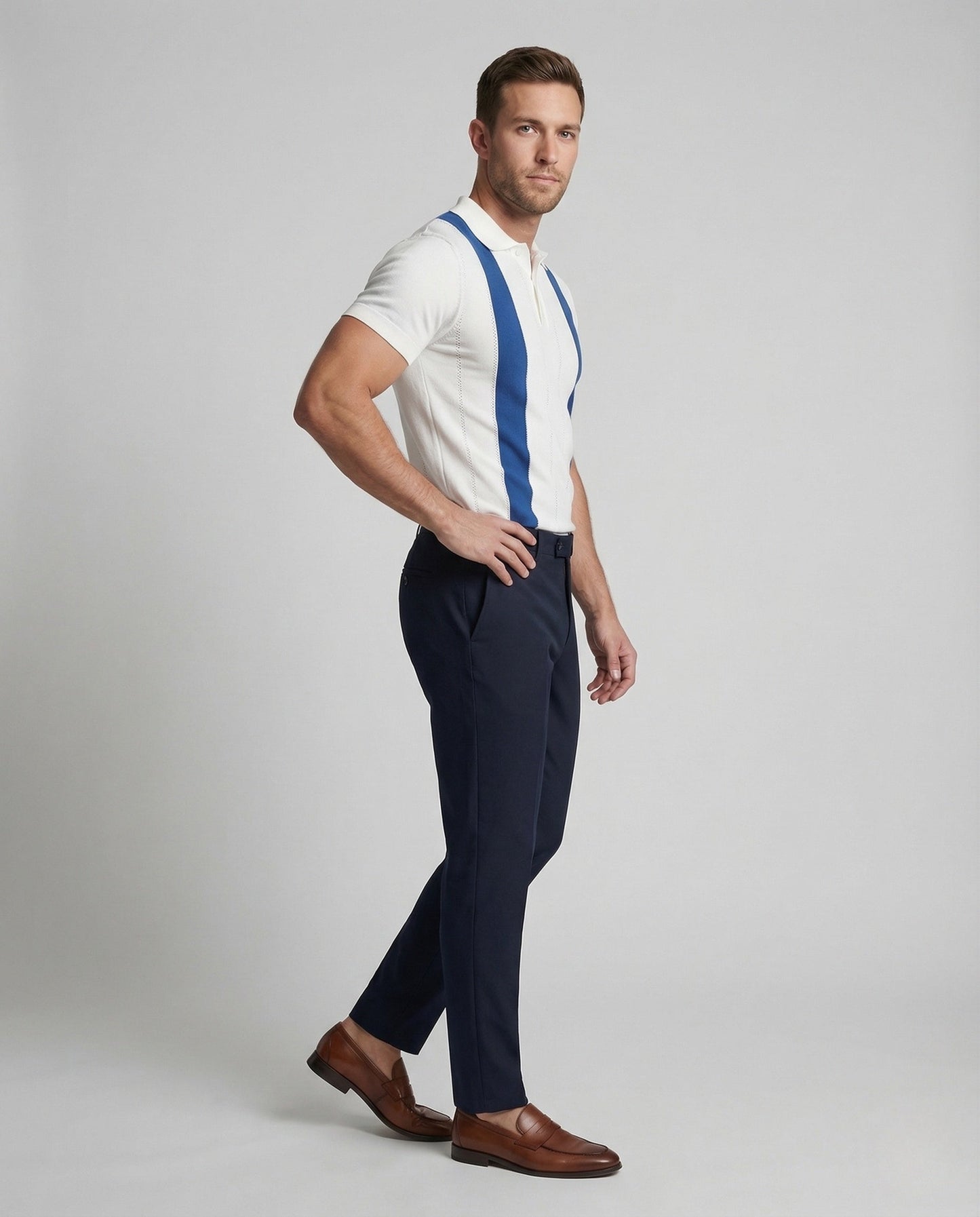 Herren Poloshirt Kurzarm Kontraststreifen - Norvielle