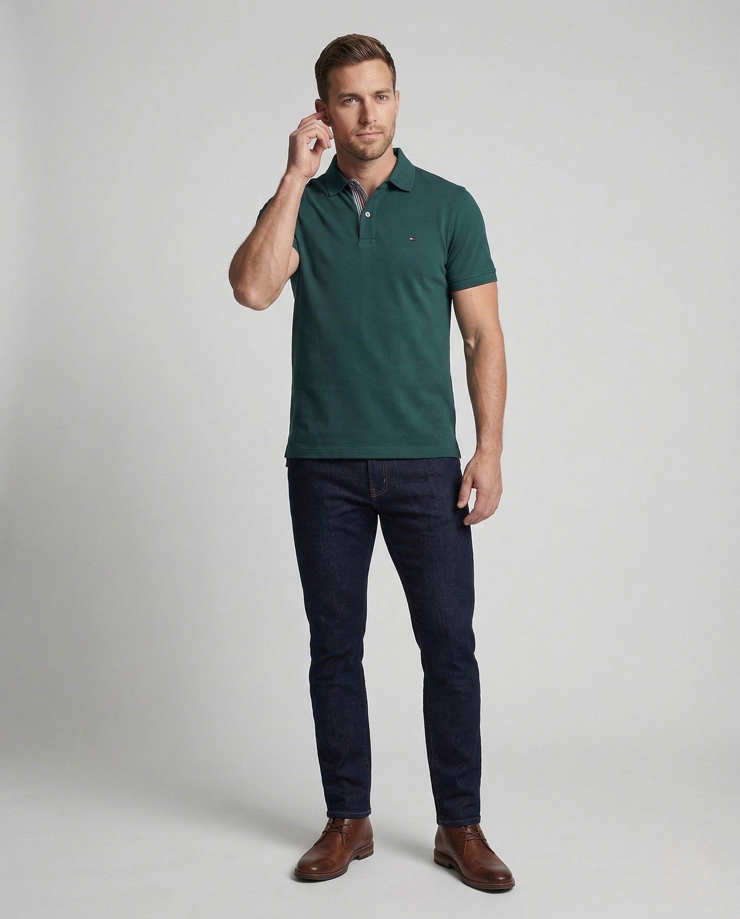 Herren Poloshirt Baumwolle Nackenpaspel - Norvielle