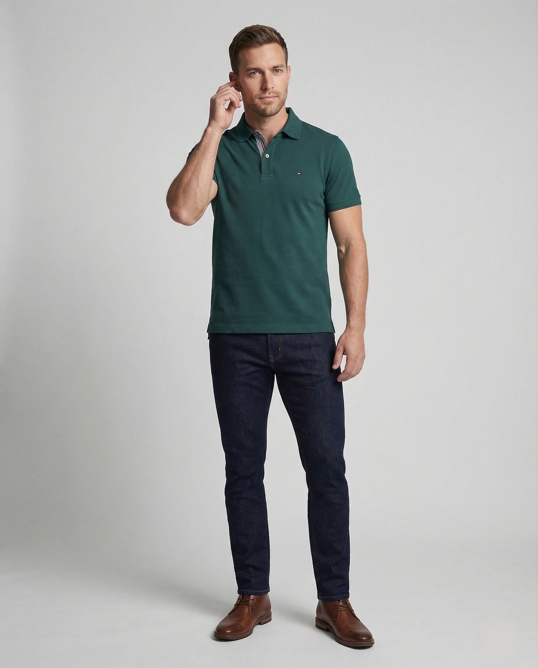 Herren Poloshirt Baumwolle Nackenpaspel - Norvielle