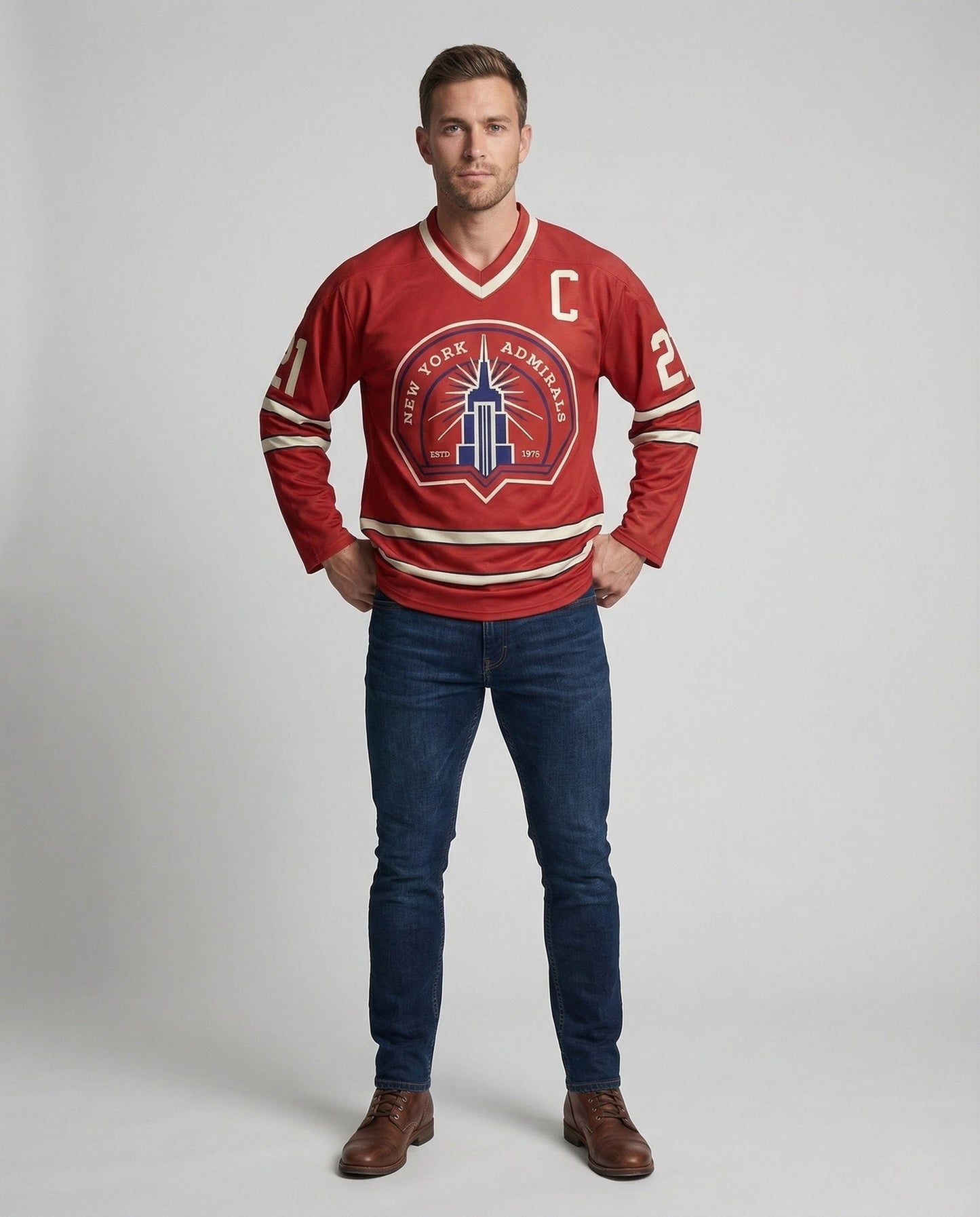 Herren Eishockeytrikot Retro mit gesticktem Emblem - Norvielle