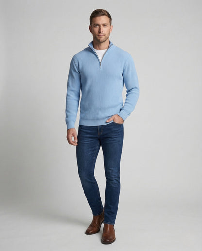 Herren Strickpullover Gerippt Reißverschluss - Norvielle