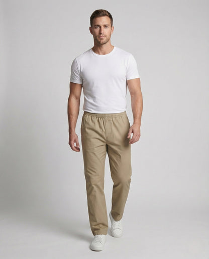 Herren Chinohose Elastischer Bund Straight Fit - Norvielle