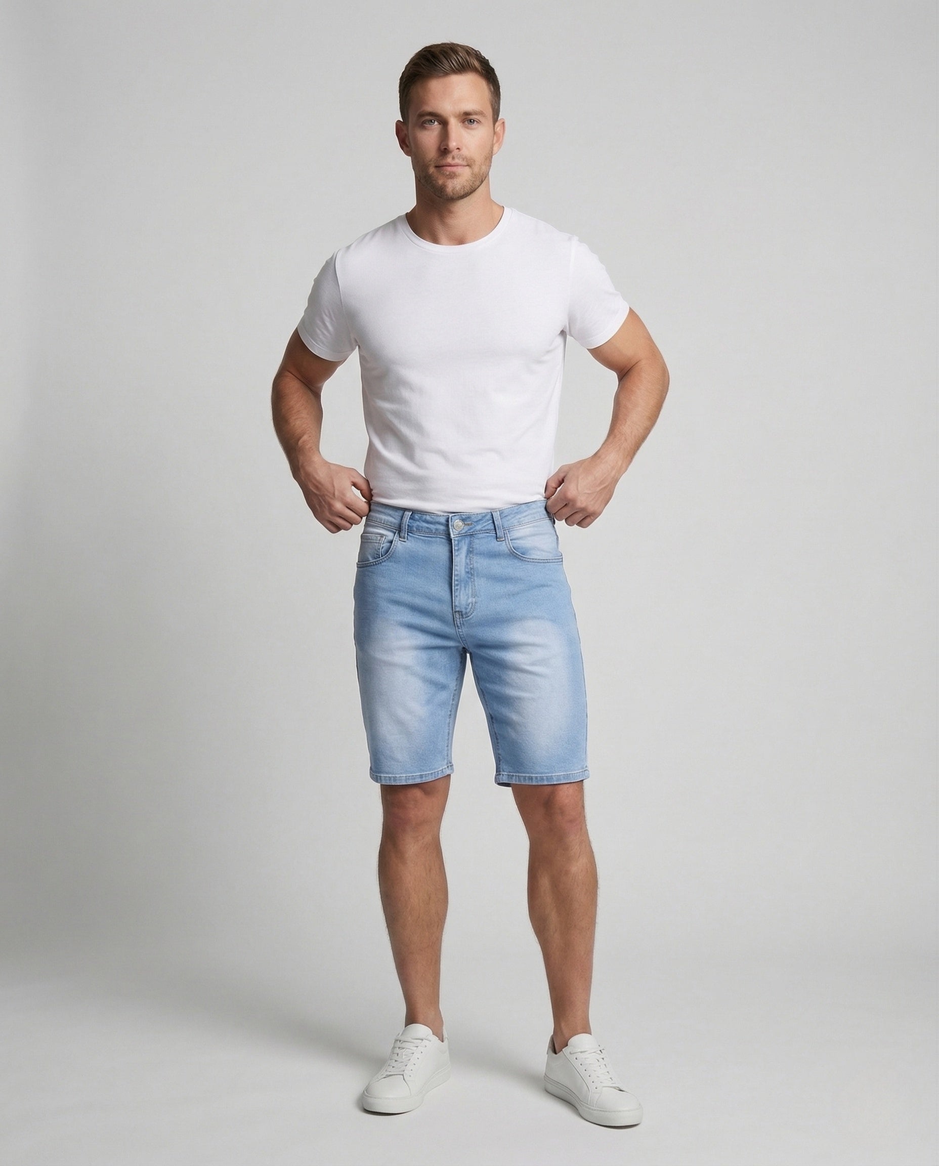 Herren Jeans Bermuda Slim Fit Stretch - Norvielle