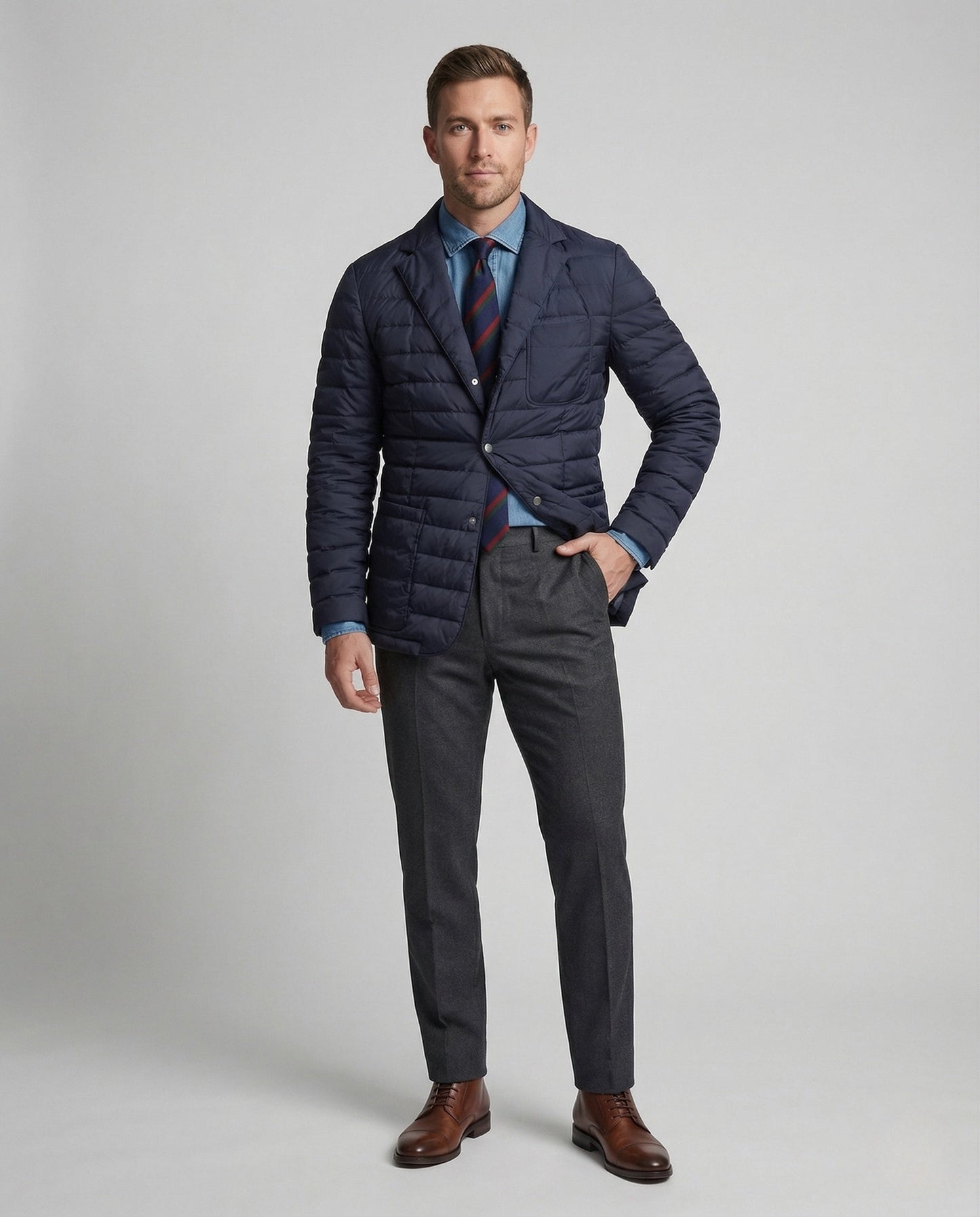 Herren Blazer Wärmedämmend Gesteppt Schwarz - Norvielle