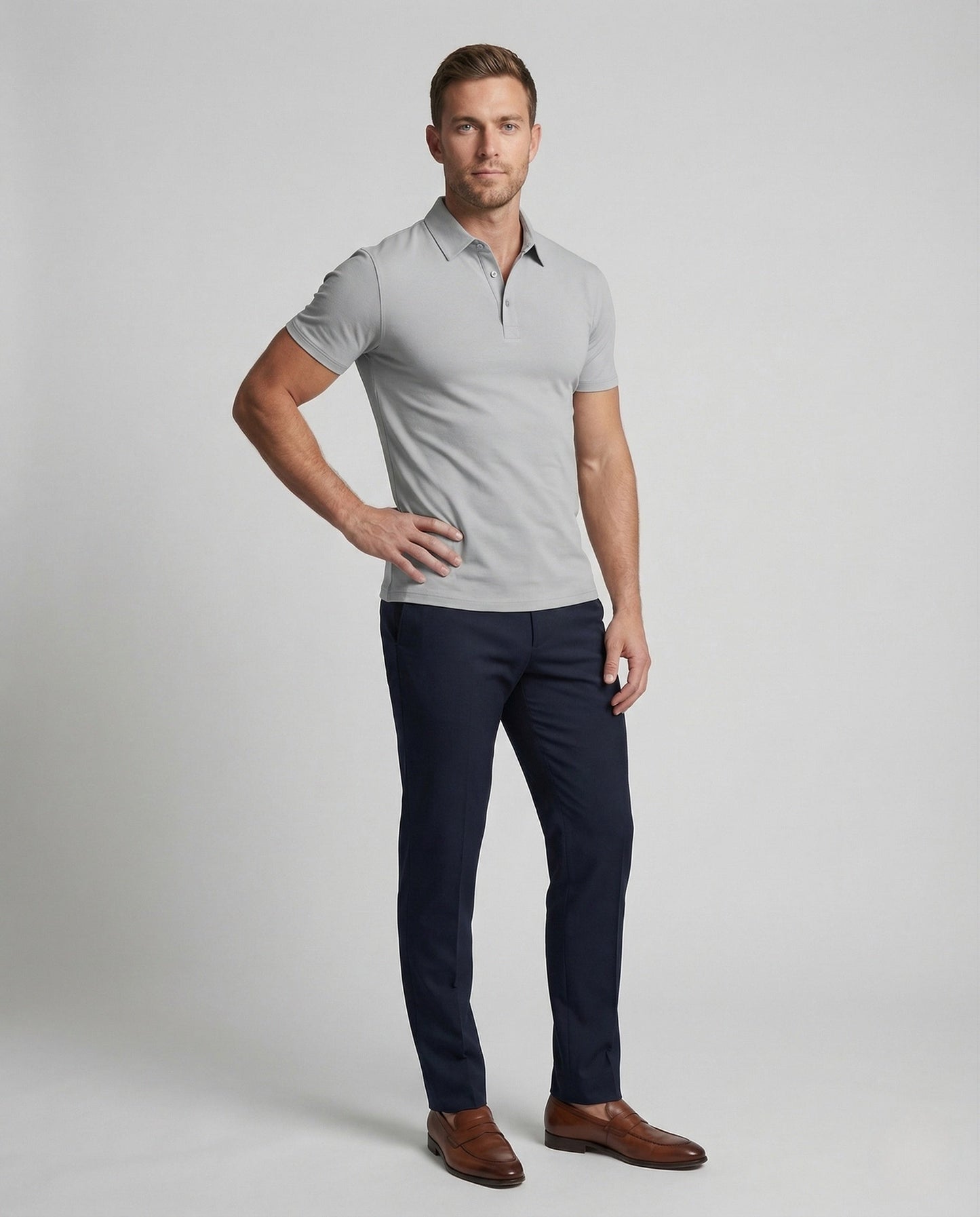 Herren Stretch Poloshirt Figurbetont Slim Fit - Norvielle