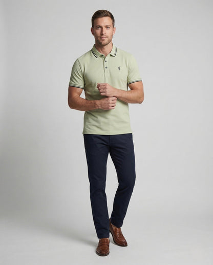 Herren Poloshirt Piqué Kontrastkragen - Norvielle