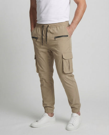 Herren Jogginghose Slim Fit Reißverschlusstaschen Schwarz - Norvielle