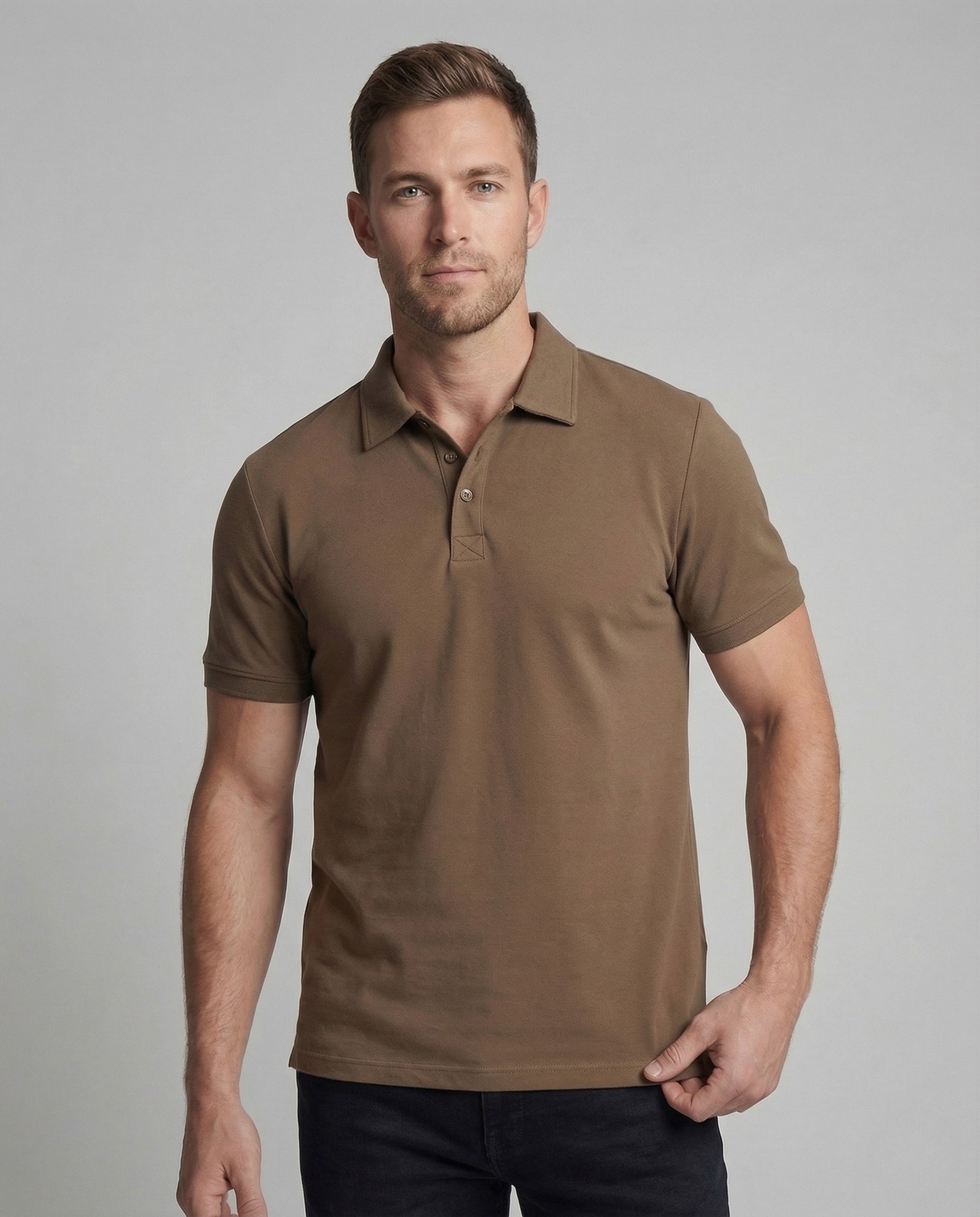 Herren Polohemd Casual Offene Kante Locker Passform - Norvielle