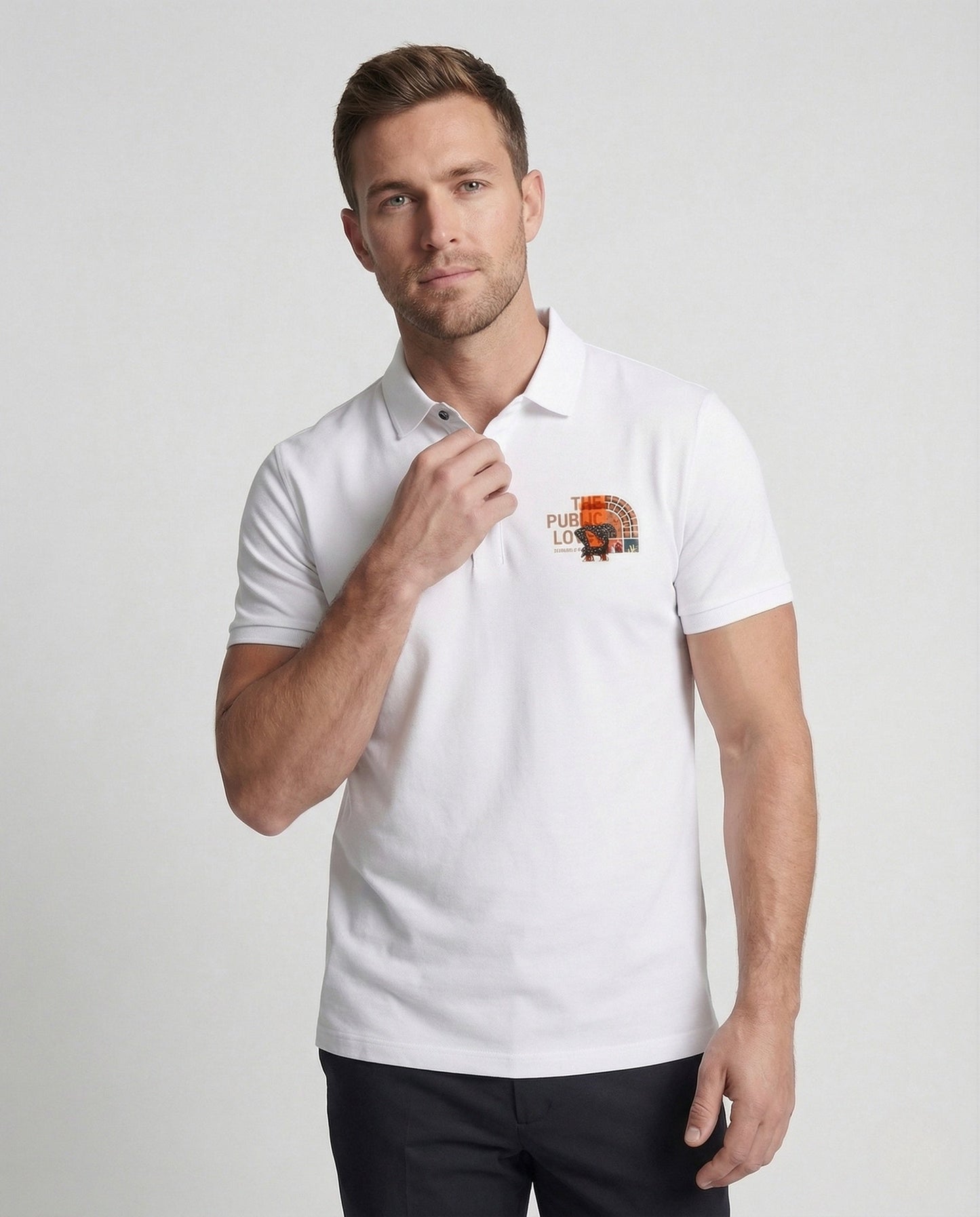 Herren Poloshirt Boxy Fit Rückenprint - Norvielle