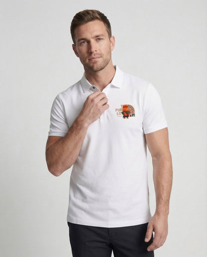 Herren Poloshirt Boxy Fit Rückenprint - Norvielle