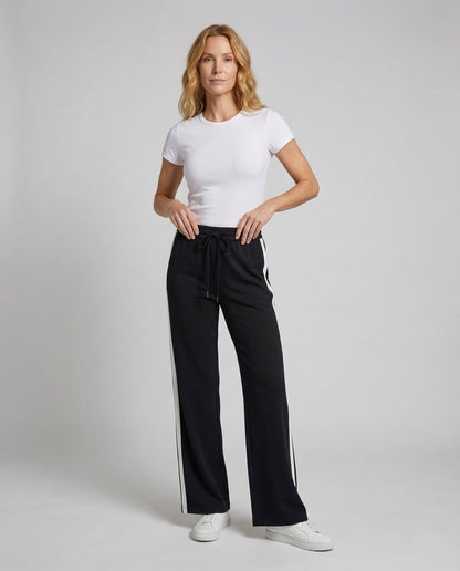 Damen Jogginghose High Waist Streifenweit - Norvielle