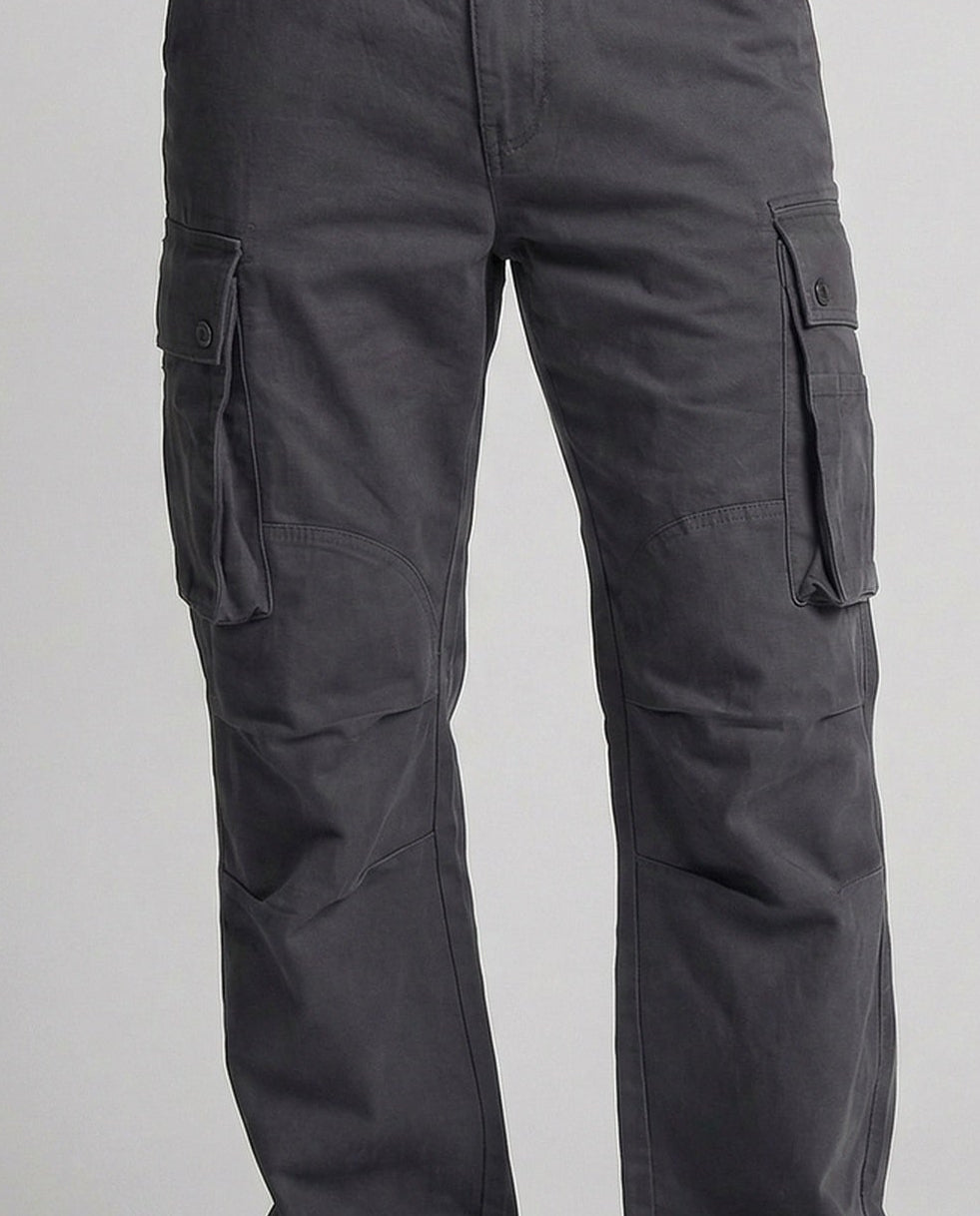 Herren Cargo-Hose Canvas Mehrfachtaschen Beige