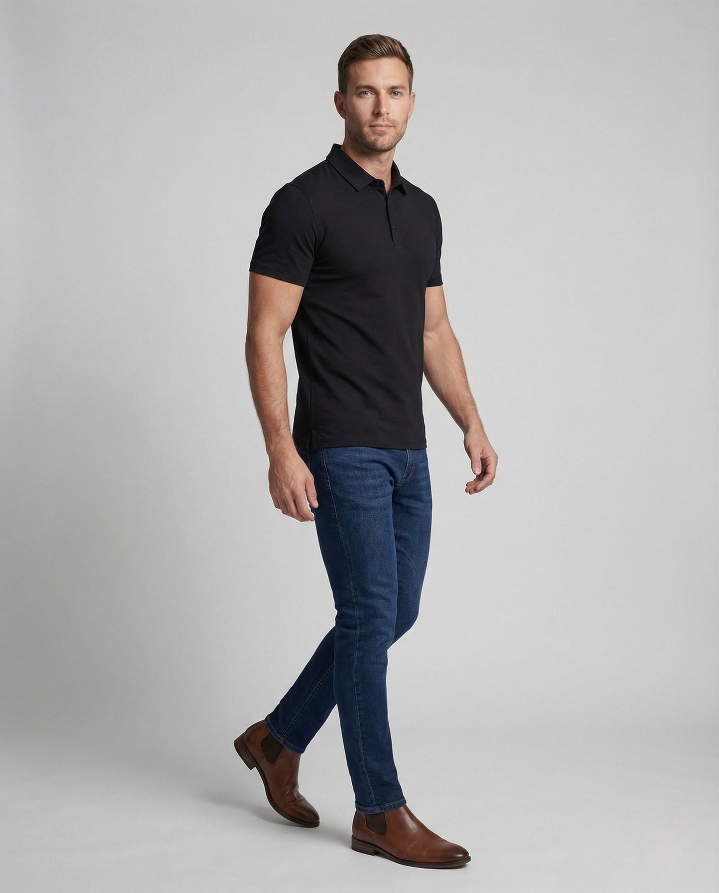 Herren Slim Fit Polohemd Baumwollmix - Norvielle