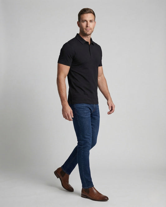 Herren Slim Fit Polohemd Baumwollmix - Norvielle