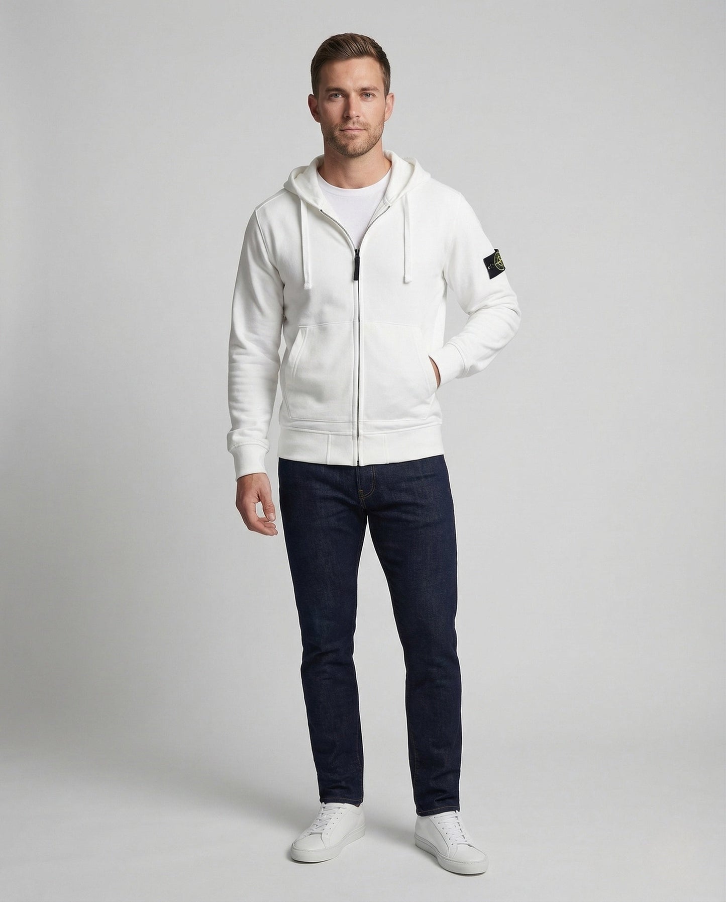 Unisex Kapuzen-Sweatjacke Reißverschluss Schwarz - Norvielle