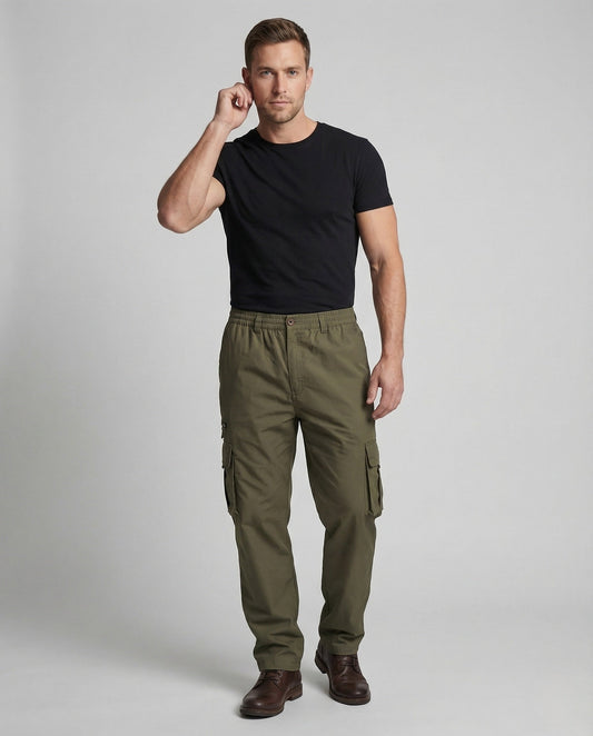Herren Cargohose Elastischer Bund Reißverschluss - Norvielle