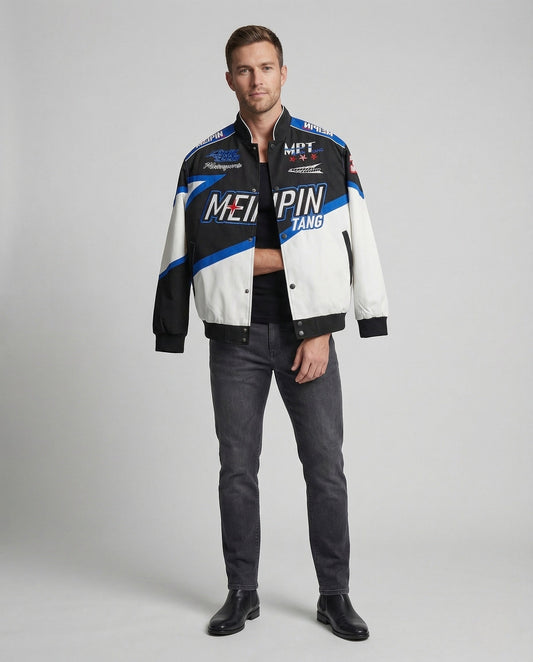 Herren Collegejacke Logoprint Retro-Racing-Design - Norvielle