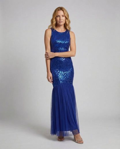 Damen Abendkleid Pailletten Tüllrock Meerjungfrauen-Stil - Norvielle