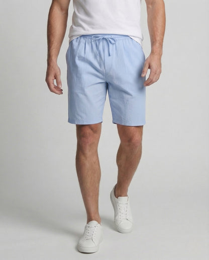 Herren Bermuda Shorts Leinen Elastisch Schwarz - Norvielle