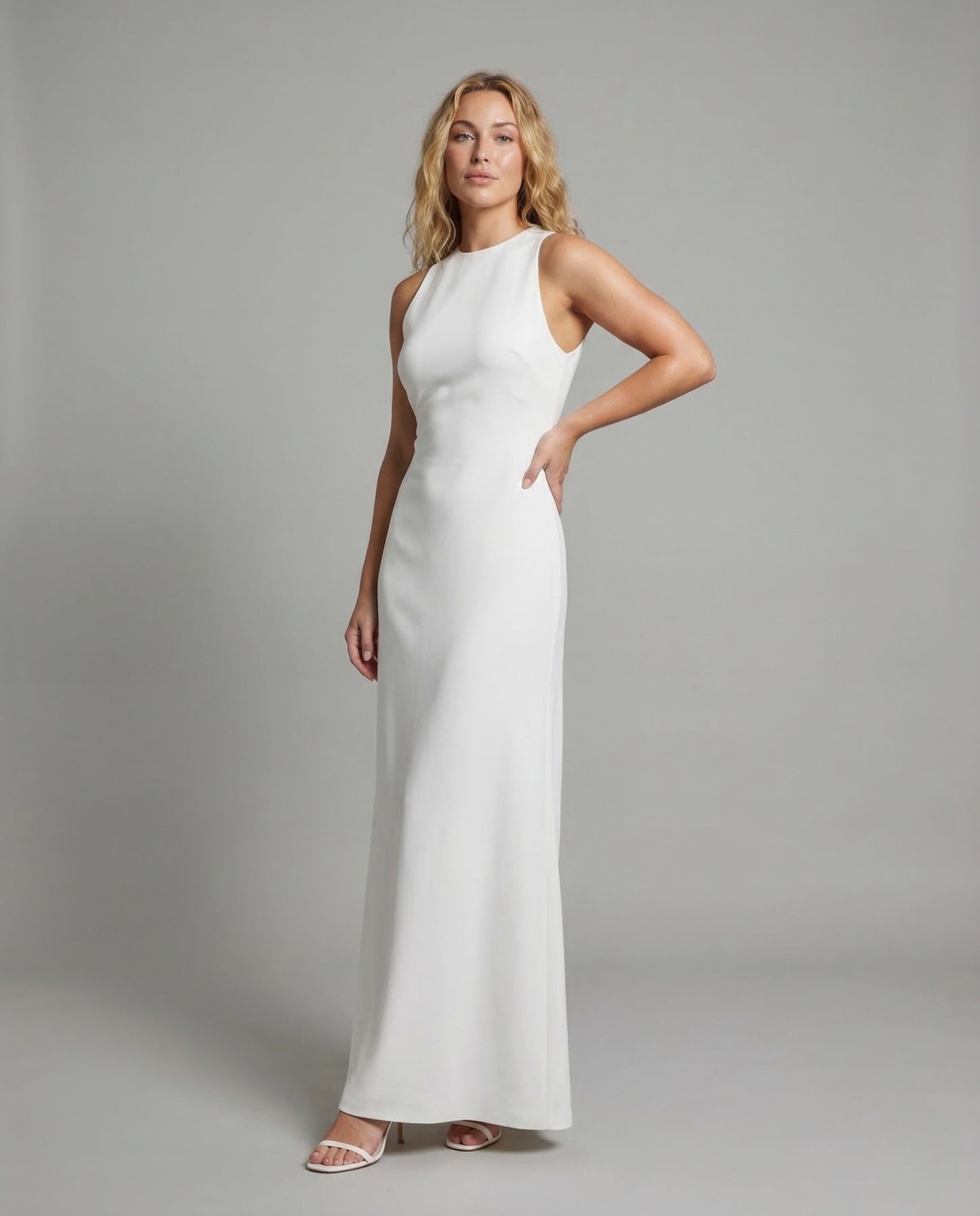 Damen Abendkleid Ärmellos Rundhals Säule Schwarz - Norvielle