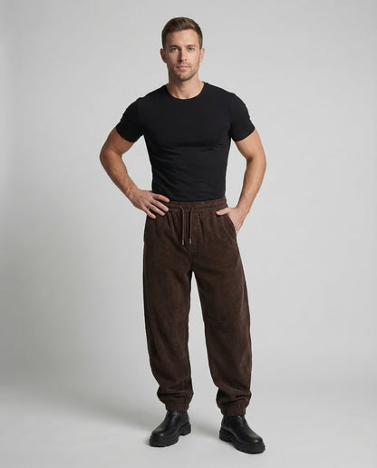 Herren Cordhose Weites Bein Bundfalten - Norvielle