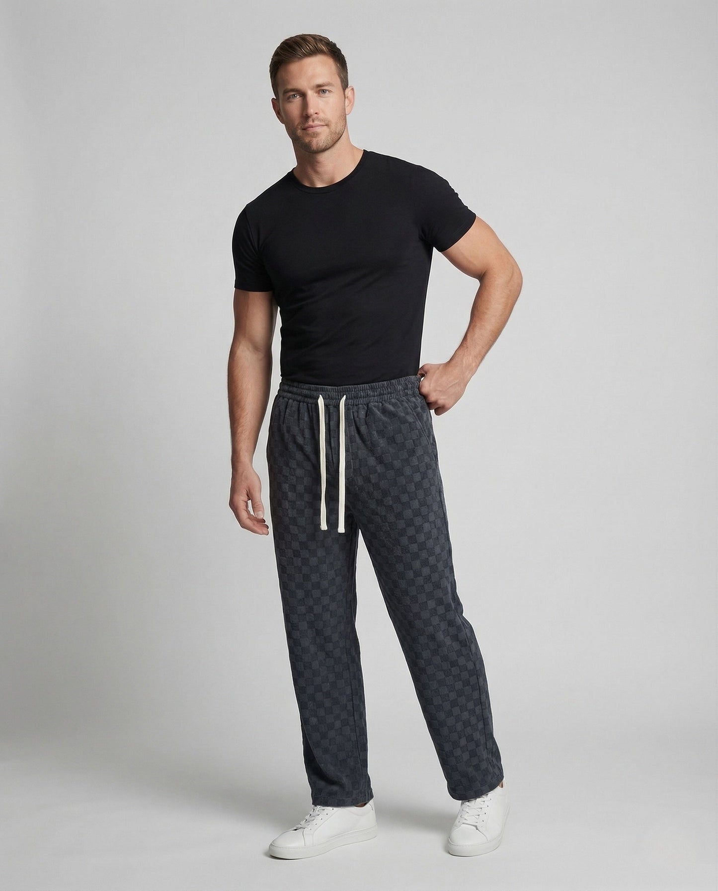 Herren Karohose Jacquard Kordelzug - Norvielle