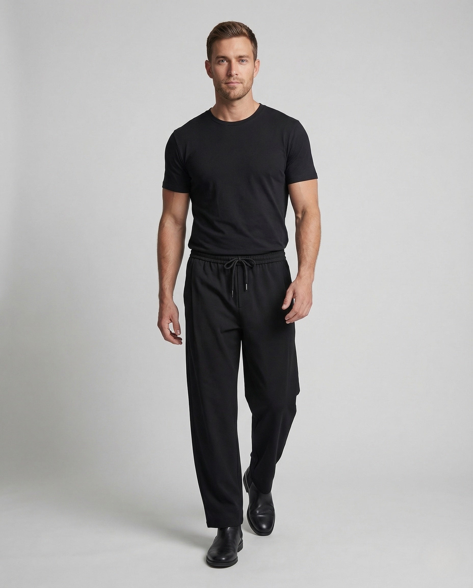Herren Jogginghose Elastischer Bund Schwarz - Norvielle