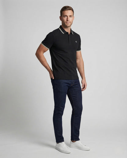 Herren Poloshirt Kurzarm Piqué mit Kontraststreifen - Norvielle