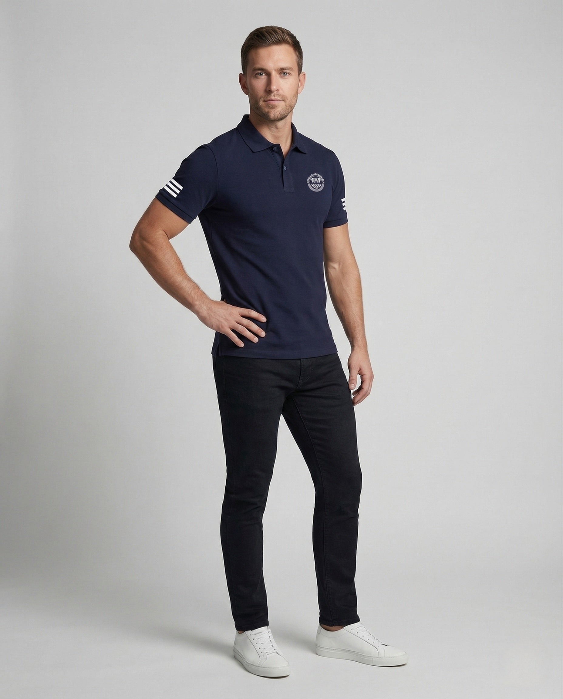 Herren Kurzarm Poloshirt mit Logostickerei - Norvielle